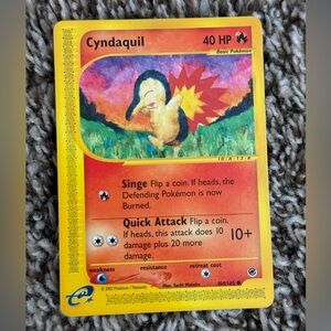Vintage 90s Cyndaquil Pokemon Trading Card